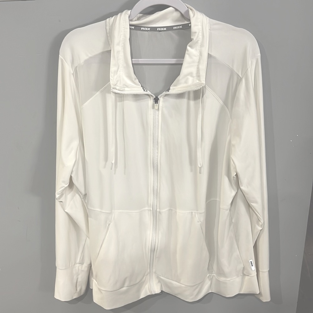 RBX 2X zip up soft white athletic jacket